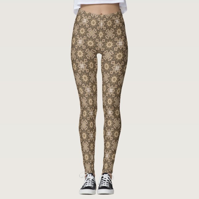 Leggings Flor de Girassol Semente de Pluma de Gram (Frente)