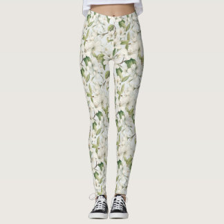 Leggings Florais All-Over-Impressão do Flor da Maç