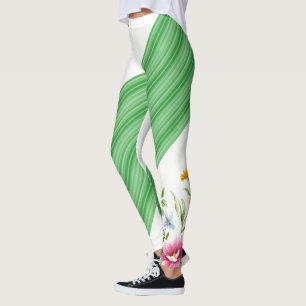 Leggings Florais Brancas