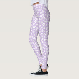 Leggings Florais Brancas - Presente de Calças Yoga