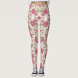 Leggings florais clássicas, coloridas e bonitas