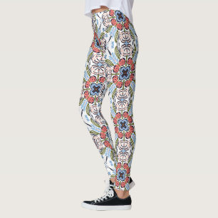 Leggings Florais Coloridas de Mandala de Henna