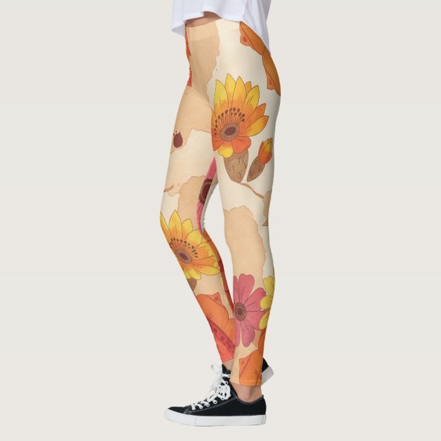 Leggings Florais Coloridos Inspirados no Sudoeste (Esquerda)