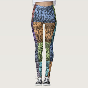 Leggings Florais De Abstrato Multicores