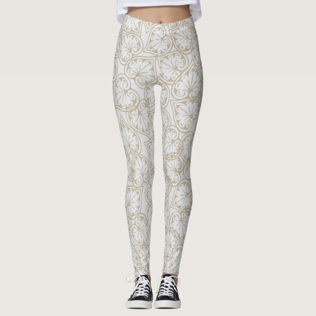 Leggings Florais De Contorno Da Pastel (Frente)