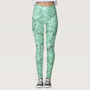 Leggings florais de cor verde