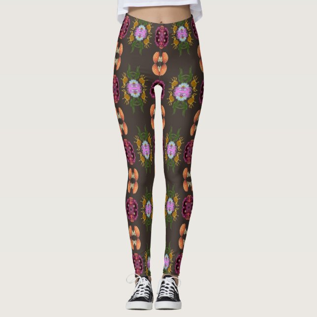 leggings florais de halloween (Frente)