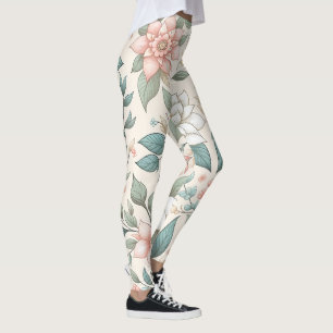 Leggings Florais De Pastel Elegante