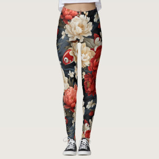 Leggings Florais De Peixes Koi