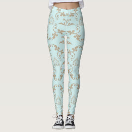 Leggings Florais Douradas Luxuriosas