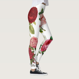 Leggings Florais e Brancas Personalizadas