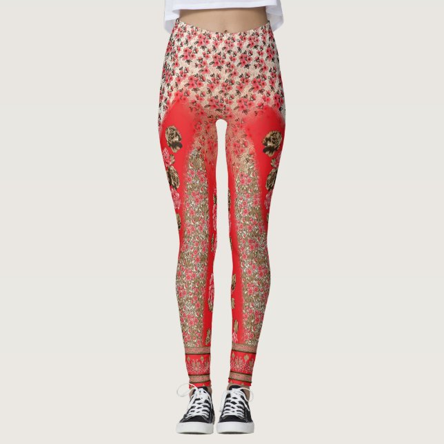 Leggings Florais Elegantes Presente para Ela (Frente)