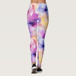 Leggings Florais em Pastel com Aquarela