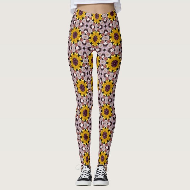 Leggings Florais Estampados Femininos (Frente)