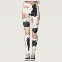Leggings Florais Gata Preta