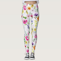 Leggings Florais Lindas Pastel Watercolor