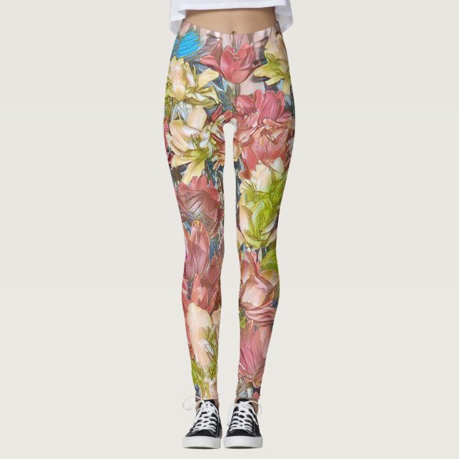 Leggings Florais Multicoloridas (Beleza) (Frente)