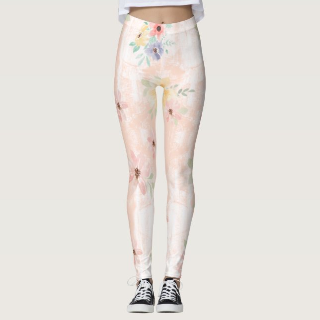 Leggings Florais Rosa (Frente)