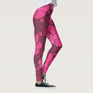 Leggings Florais Rosa Magenta Ousado
