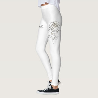 Leggings Florais Rosa Nome Personalizado - Persona