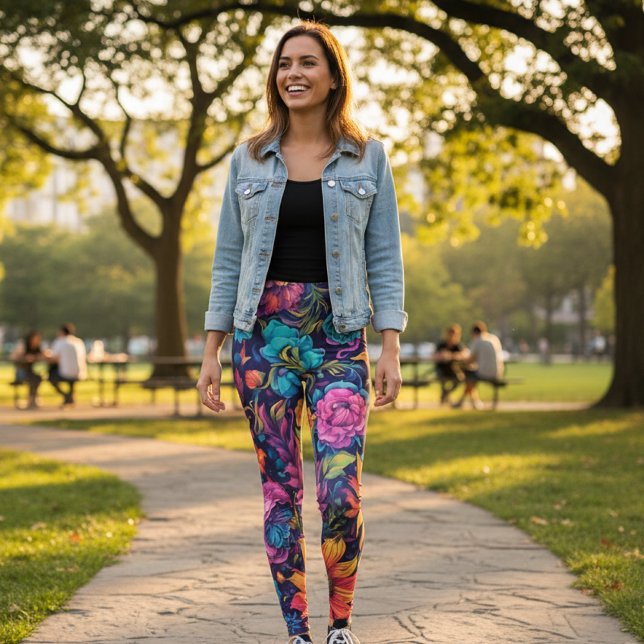 Leggings Florais Vibrantes (Criador carregado)