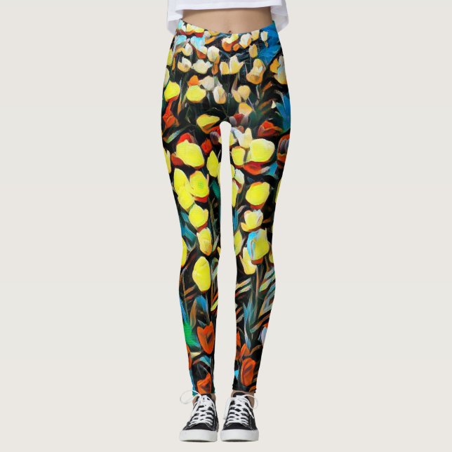 Leggings Florais Vibrantes Multicoloridas (Sonho) (Frente)