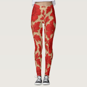 leggings Floral Vermelho em design