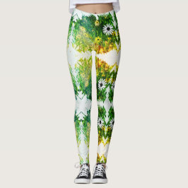 Leggings Flores Amarelas Brancas Incríveis