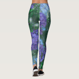 Leggings Flores Árvore de Jacaranda Cores Pastel