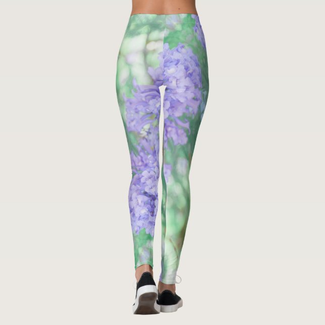 Leggings Flores Árvore de Jacaranda Cores Pastel (Verso)