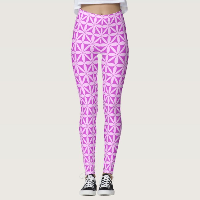 leggings flores cor-de-rosa (Frente)