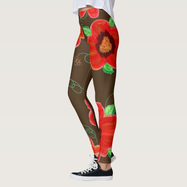 Leggings Flores De Chocolate Castanho (Esquerda)