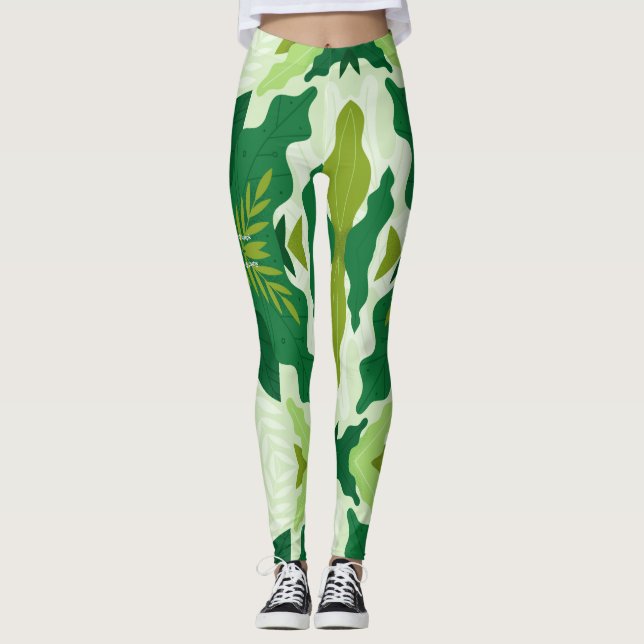 Leggings Florestais Verdes (Frente)
