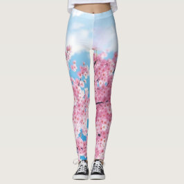 Leggings floridas de cereja japonesa