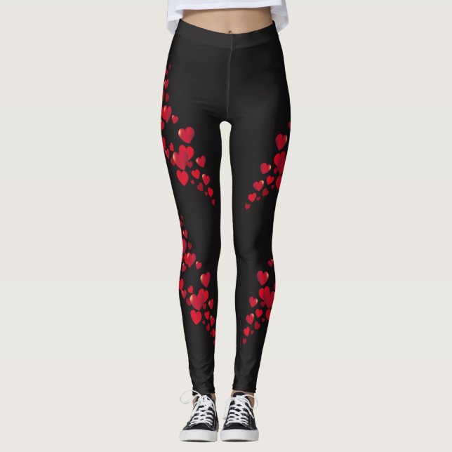Leggings Forma Coração Vermelho (Frente)