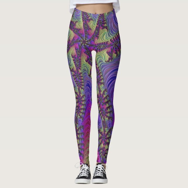 Leggings Fractais Neon (Frente)