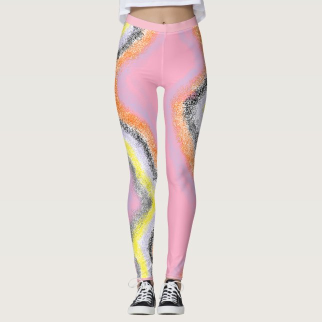 Leggings Funky do abstrato River (Frente)
