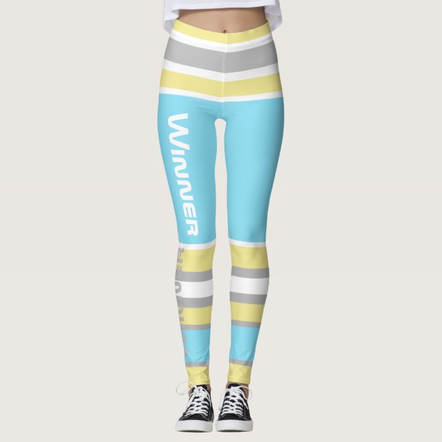 Leggings Funky Listras Linhas Vencedor Poder (Frente)