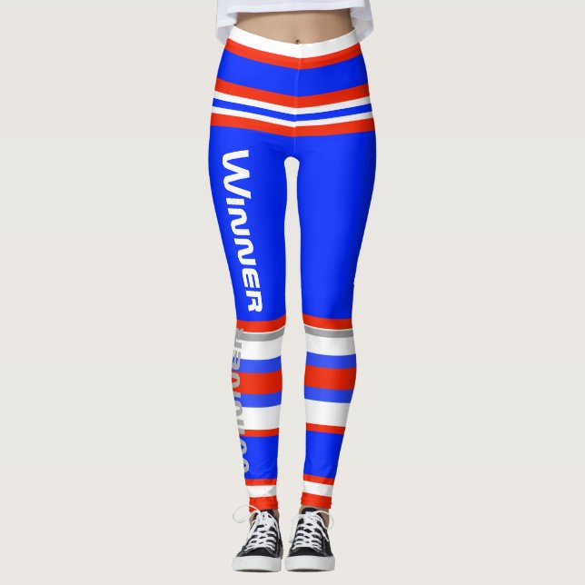 Leggings Funky Listras Linhas Vencedor Poder (Frente)