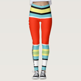 Leggings Funky Listras Linhas Vencedor Poder