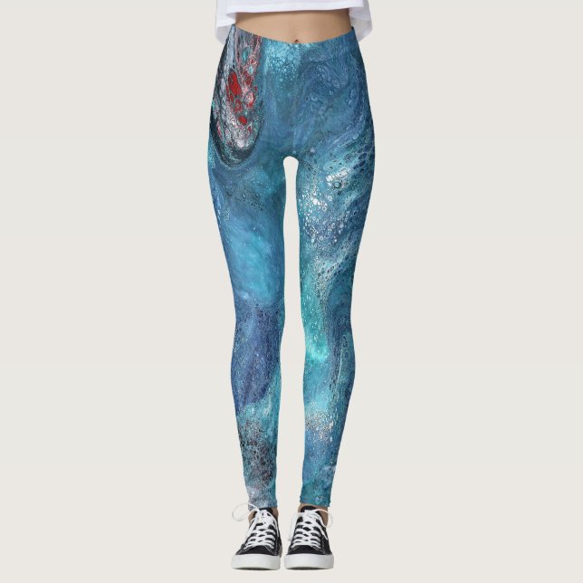 Leggings Galaxy 2 Espaço Abstrato Azul (Frente)