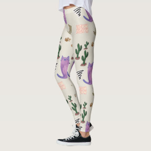 Leggings Gatos Cacto Patas Miado