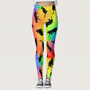 Leggings Gatos Pretos e Arco-íris