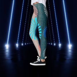 Leggings GeoBlend Listradas, Tons Terra e Céu