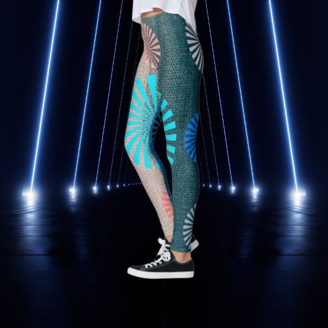 Leggings GeoBlend Listradas, Tons Terra e Céu (Criador carregado)