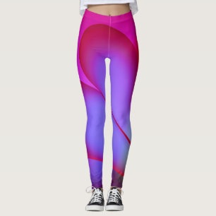Leggings Geométricas Abstratas Rosa Roxo Colorfu