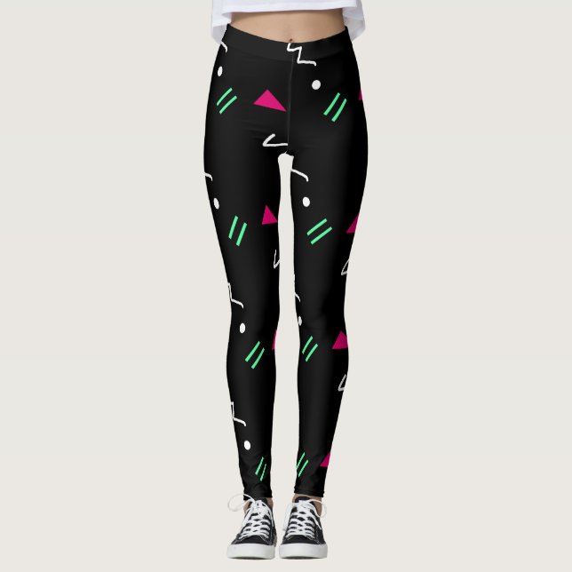Leggings geométricas de ensino médio (Frente)
