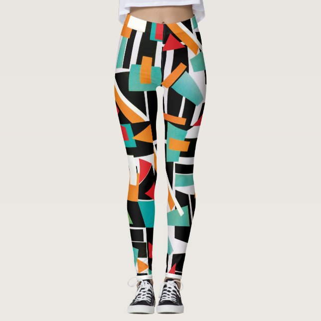 Leggings geométricas de ioga (Frente)