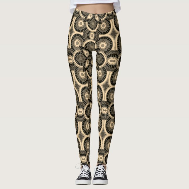 Leggings geométricas de padrões (Frente)