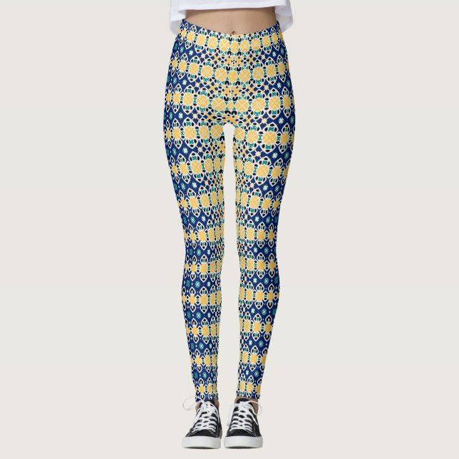 Leggings Geométricas de Várias Cores (Frente)